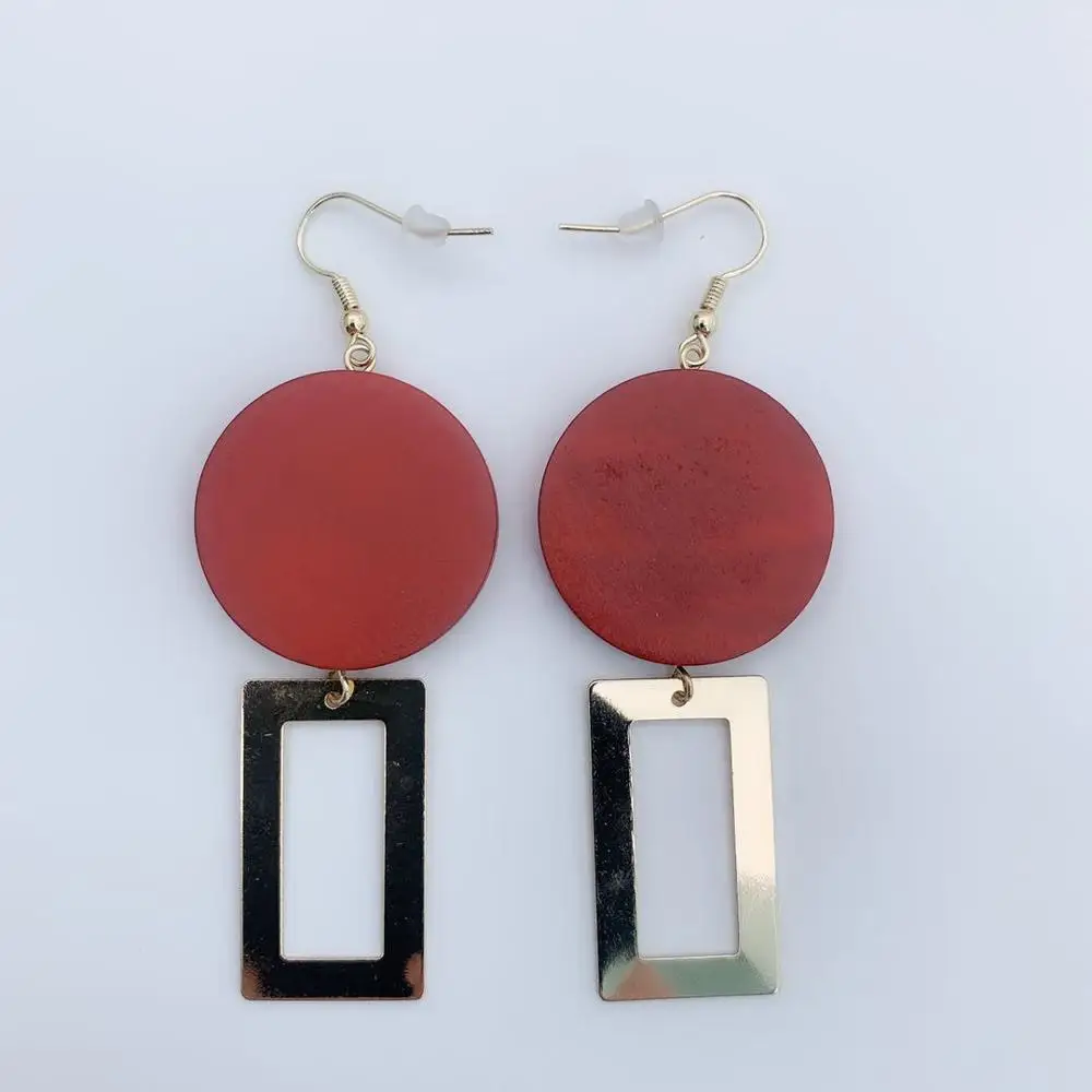 Новые золотые деревянные серьги модные ювелирные свадебные подарки для