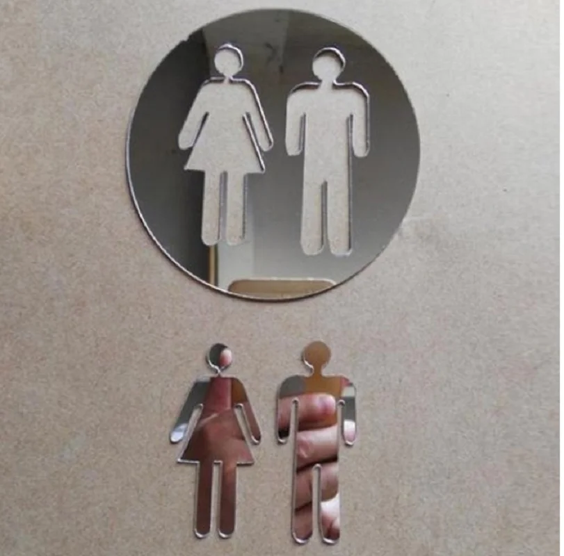 Знак входа Дверь Зеркало стикер s Мужчины Женщины для ванной туалета Легко
