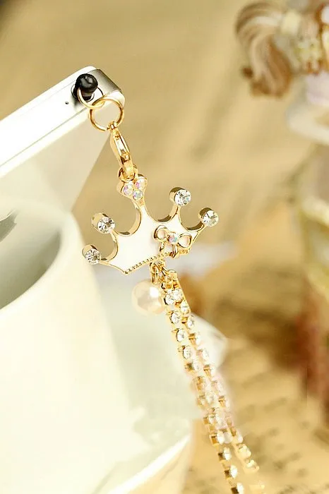 Fashion Drip Double-sided Long-chain Crown Phone Dust Plug Headphone Earphone Jack for Iphone Samsung Xiaomi | Мобильные телефоны и