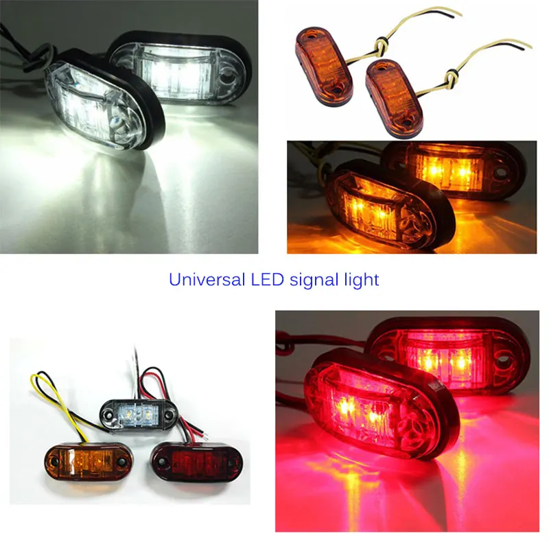 Red 2 LEDs Side Marker Lamp Tail Brake Light for Car Truck Trailer Lorry Bus Van Pickup Signal Waterproof light 2019 | Автомобили и