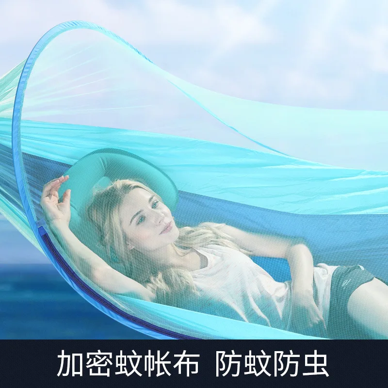 

Сверхлегкий двойной подвесной гамак, для отдыха на открытом воздухе, для семьи, для дома, кемпинга, москитная сетка