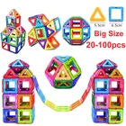 Большой Магнитный конструктор, треугольник, магнитная дизайнерская модель и строительные блоки, игрушки для детей, подарок, 20-100 шт.