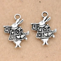 10pcs tibetan silver plated rabbit charms pendants jewelry diy making bracelet findings handmade 20x14mm