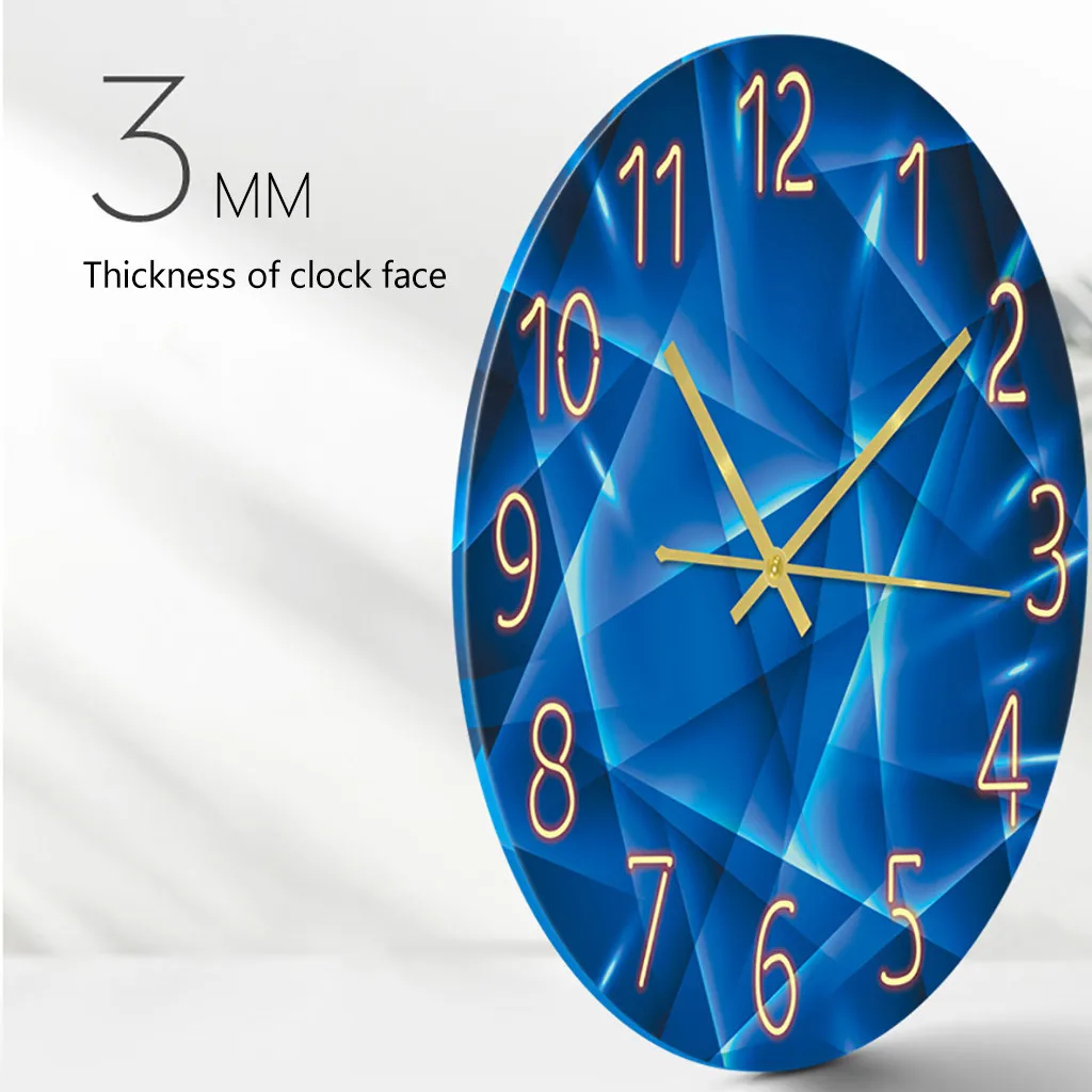 Цифровые настенные часы с ландшафтным рисунком для гостиной акриловые бесшумные