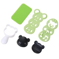 1set cute panda onigiri shaper rice ball mold diy sushi mould kitchen gadgets bento accessories for kids