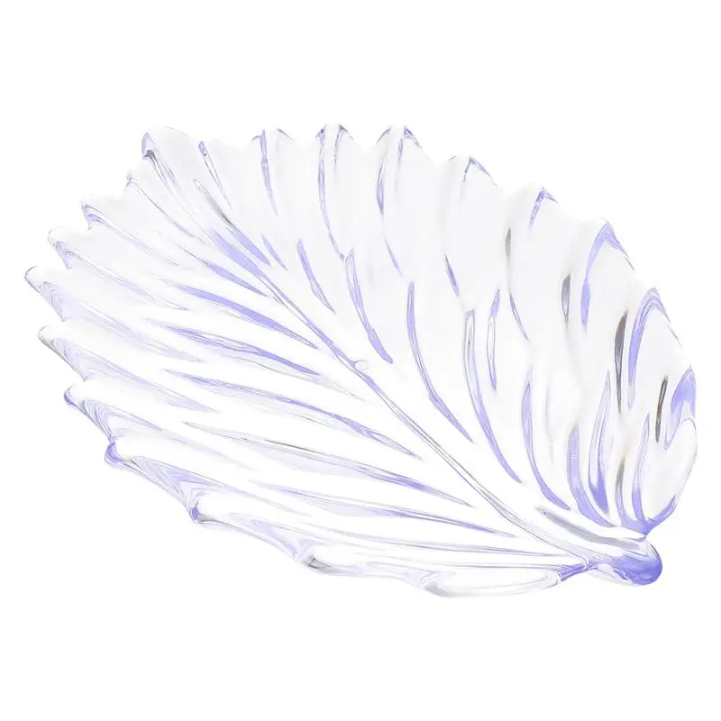 

1Pc Delicate Leaf Shape Fruit Dish Practical Bar Snack Tray Home Acrylic Plate