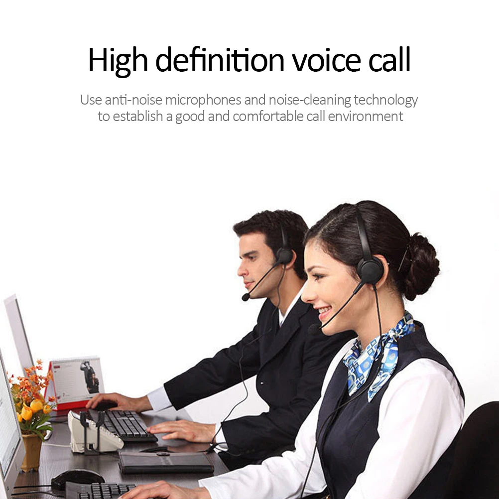 

USB Headset with Microphone Call Center Headsets Headband Earphone Customer Service Headphone for Computer Mobile Phone