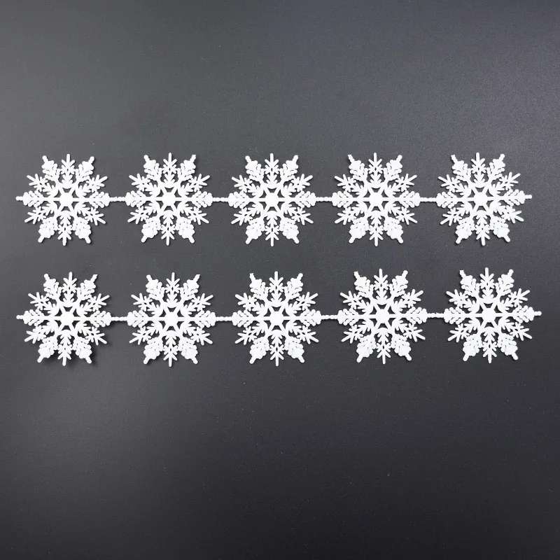 10 шт. пластиковые белые снежинки Рождественские елочные украшения для дома