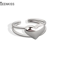 qeenkiss rg6404 fine jewelry%c2%a0wholesale%c2%a0fashion%c2%a0%c2%a0woman%c2%a0girl%c2%a0birthday%c2%a0wedding gift simple heart 18kt gold white gold open ring