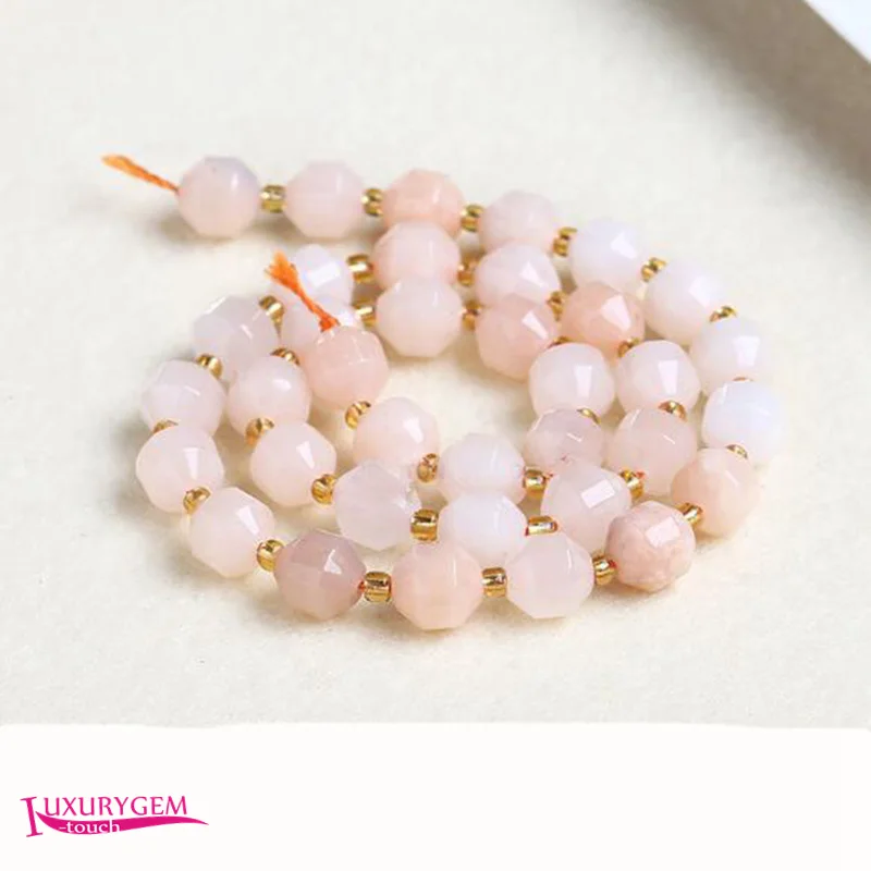 

Natural Pink Aventurine Stone Spacer Loose Beads High Quality 6/8/10mm Faceted Olives Shape DIY Jewelry Making Accessories a4286