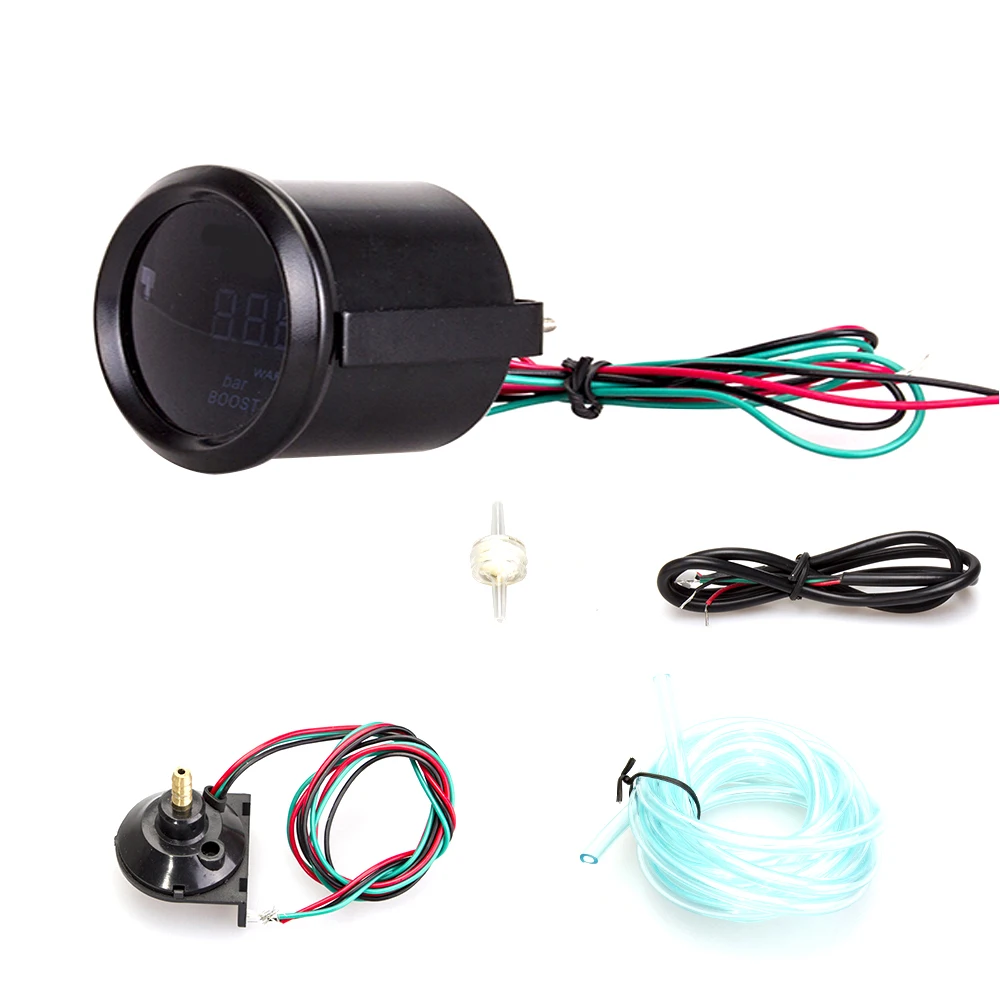 Автомобильный цифровой турбонаддув 52 мм механический синий светодиодный турбо