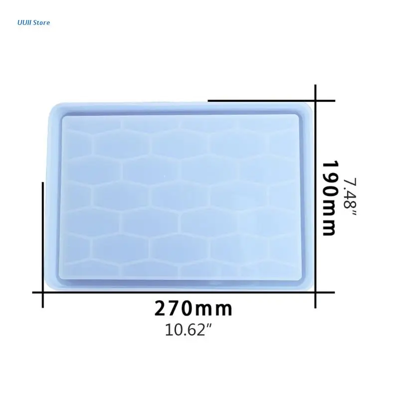 

Honeycomb Rectangle Tray Epoxy Resin Mold Serving Board Fruit Snack Plate Silicone Mould DIY Crafts Jewelry Holder Mold