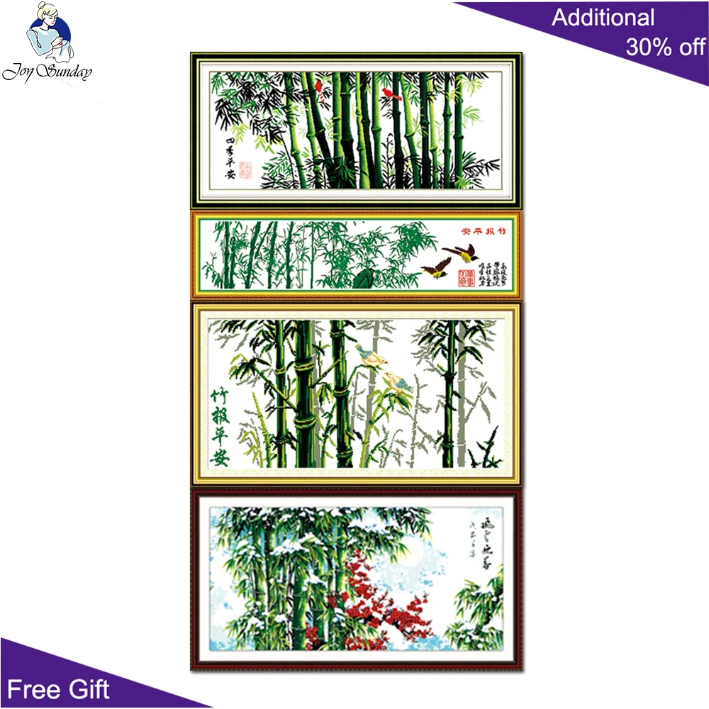 Бамбуковая вышивка Joy Sunday китайский домашний декор F031 F043 F044 F047 14CT 11CT сценический