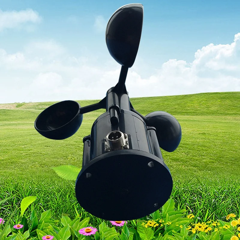 Датчик скорости ветра Анемометр три чашки алюминиевый легированный импульсный