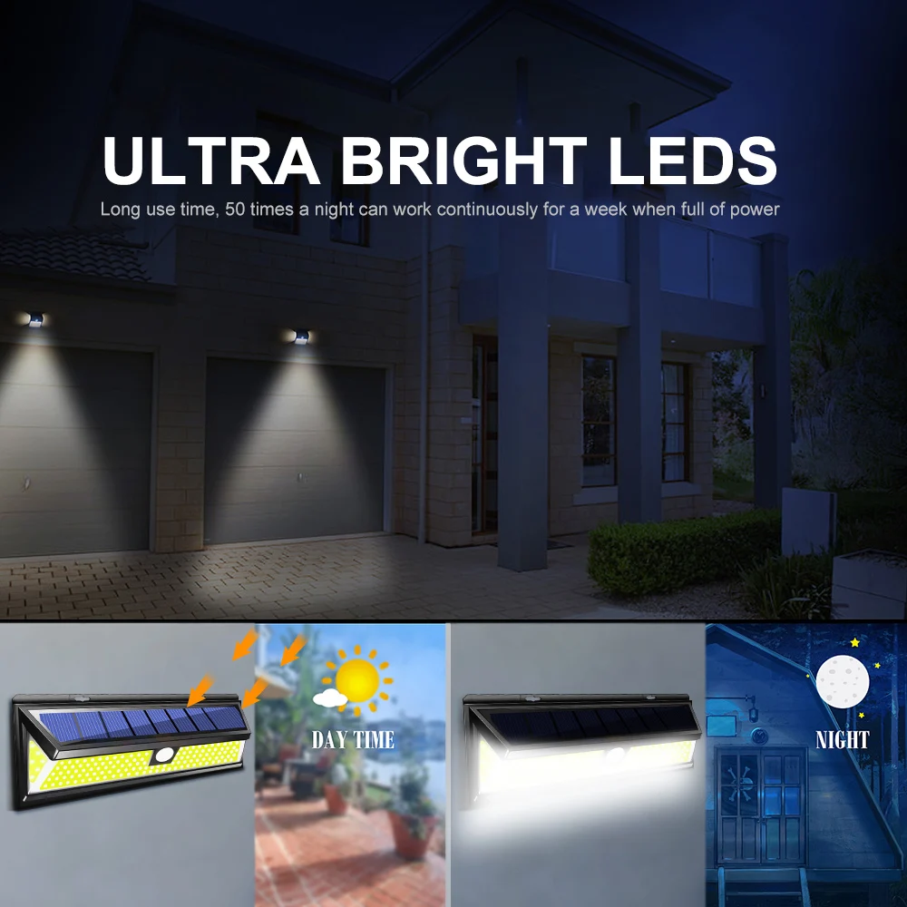 Фсветильник садовый с пассивным ИК датчиком движения 180 светодиодов 4 шт. |