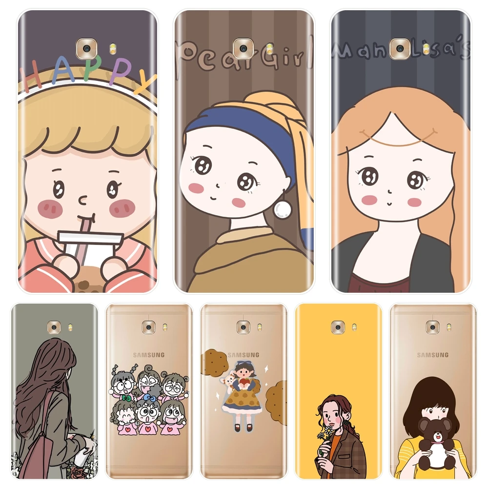 Милый художественный эстетический чехол для телефона Kpop Girl силиконовый Samsung Galaxy