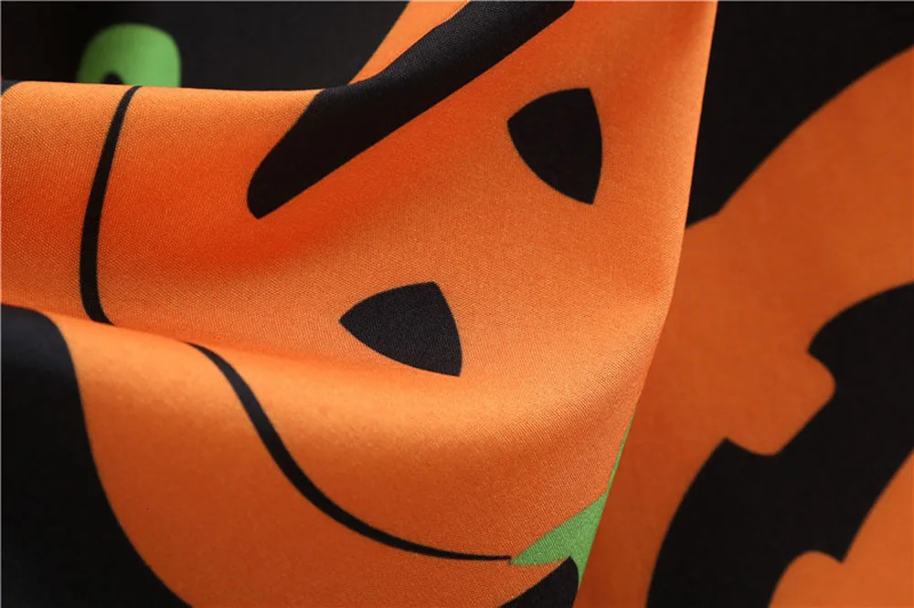 Женское винтажное платье на Хэллоуин с принтом тыквы вечернее длинным рукавом