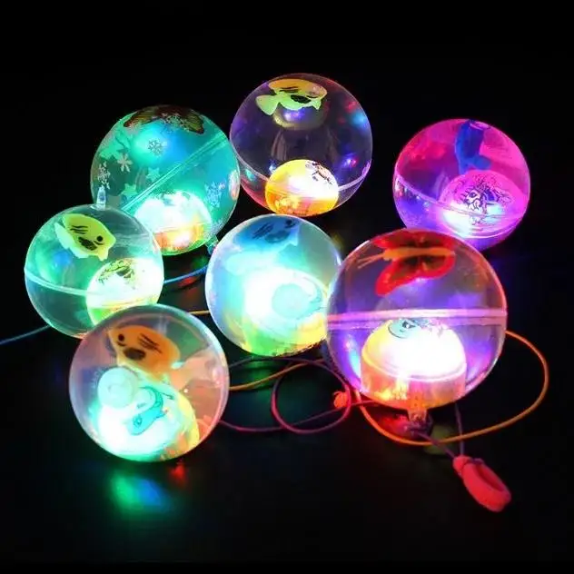 

Children's luminous elastic crystal ball with rope large luminous bouncing ball solid crystal ball flashing bouncing bouncing ba