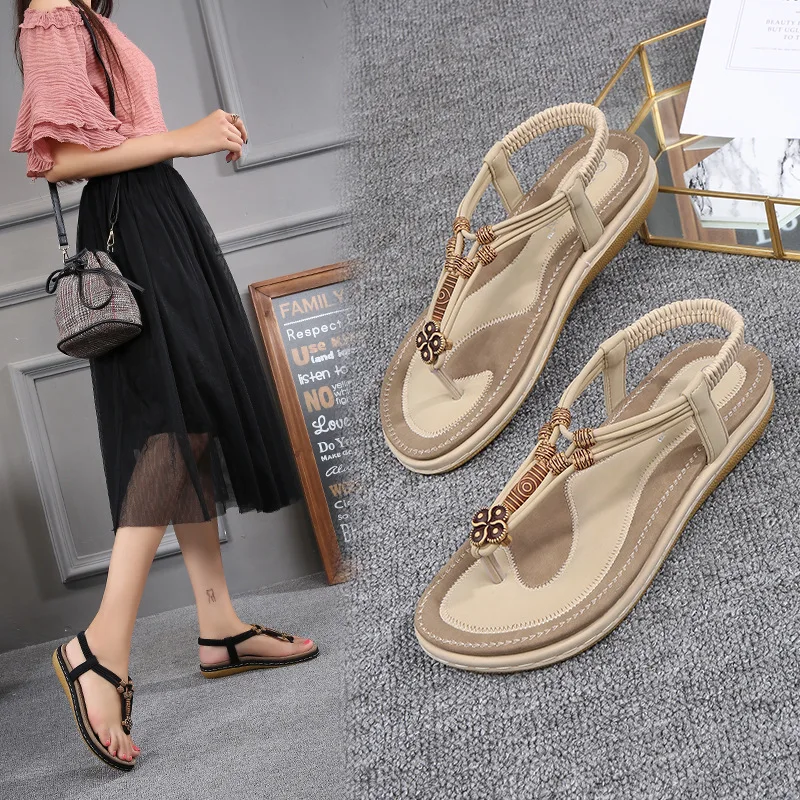 Женские сандалии на толстой подошве большие размеры модная обувь в римском стиле