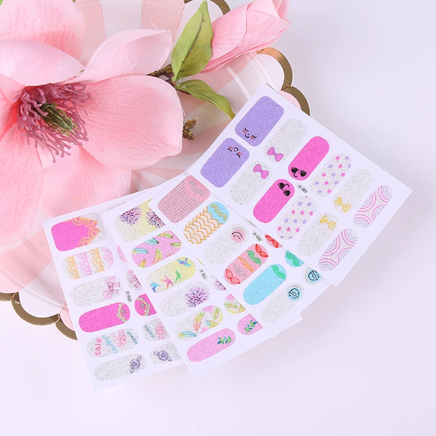 1 Sheet Self Adhesive Full Cover Glitter Nail Art Sticker Decals False Tips Wraps Decoration Manicure Accessory Lip Mustache | Красота и