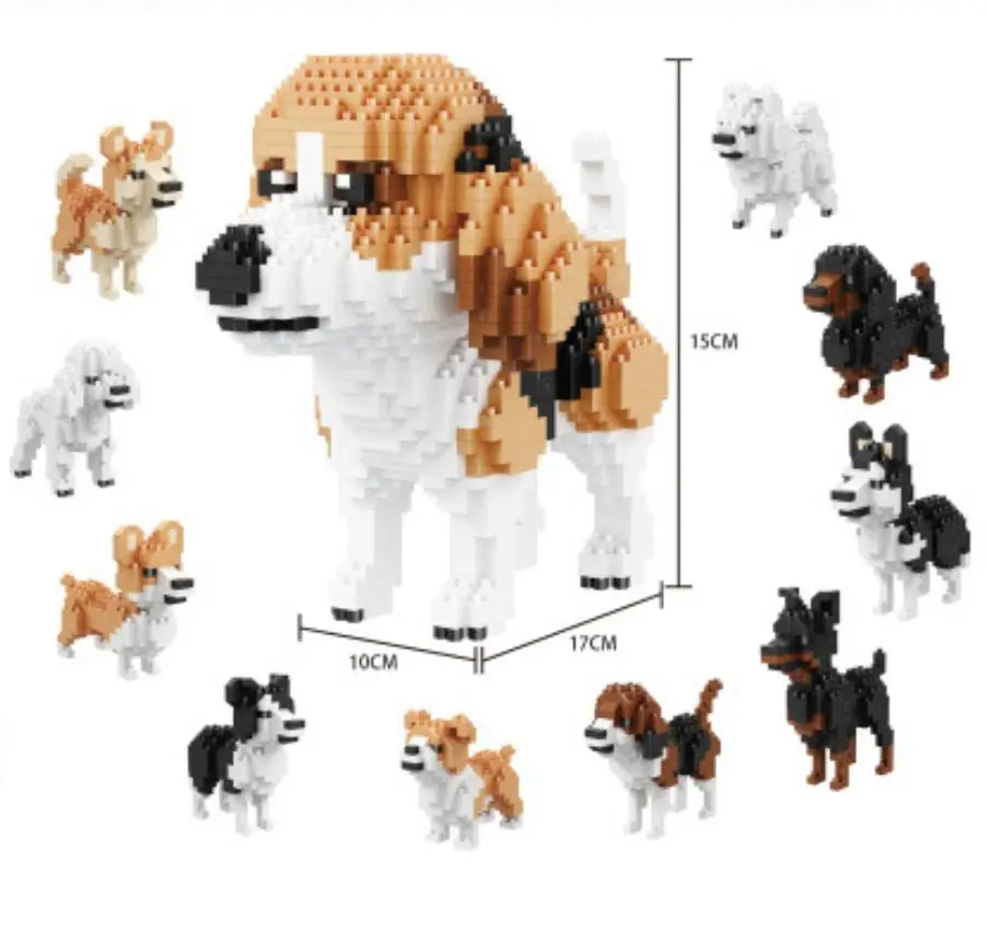 

2000+pcs Mike Dog Building Blocks Diamond Micro Small Particles Spelling Toy Pet Dog Block Model Toys for Children Gifts Hot