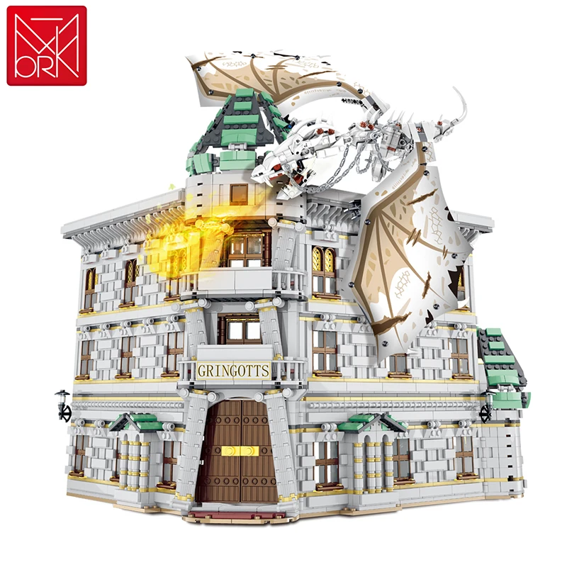 

MOC City StreetView Series Diagon Alley Bank Toy Model Building Blocks Magic Movie Brick Educational Toys Kids Gift Toy Set