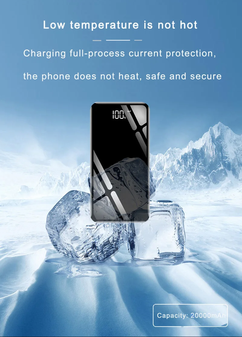 Быстрая зарядка 20000mah внешний аккумулятор Power Bank с 2 портами (стандарт LED Powerbank Type c