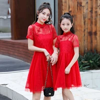 wlg matching mother daughter clothes family matching outfits summer floral pattern chinese style dresses