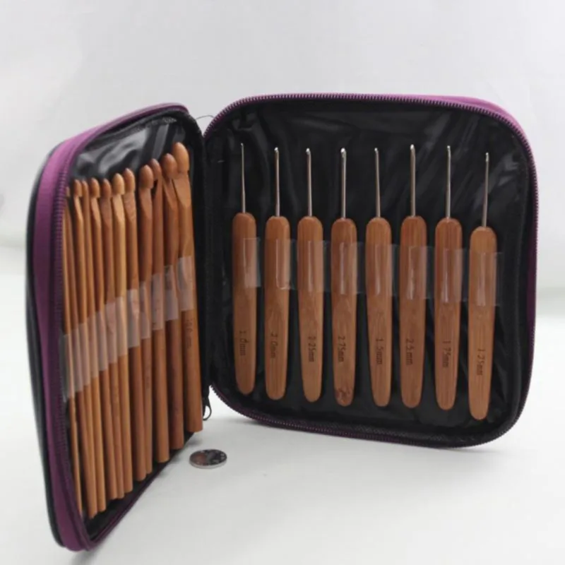 

20 Pcs Crochet Hooks Crochet Circular Wood Bamboo Knitting Needles Pins For Thick Yarn DIY Crafts Sewing Knitting