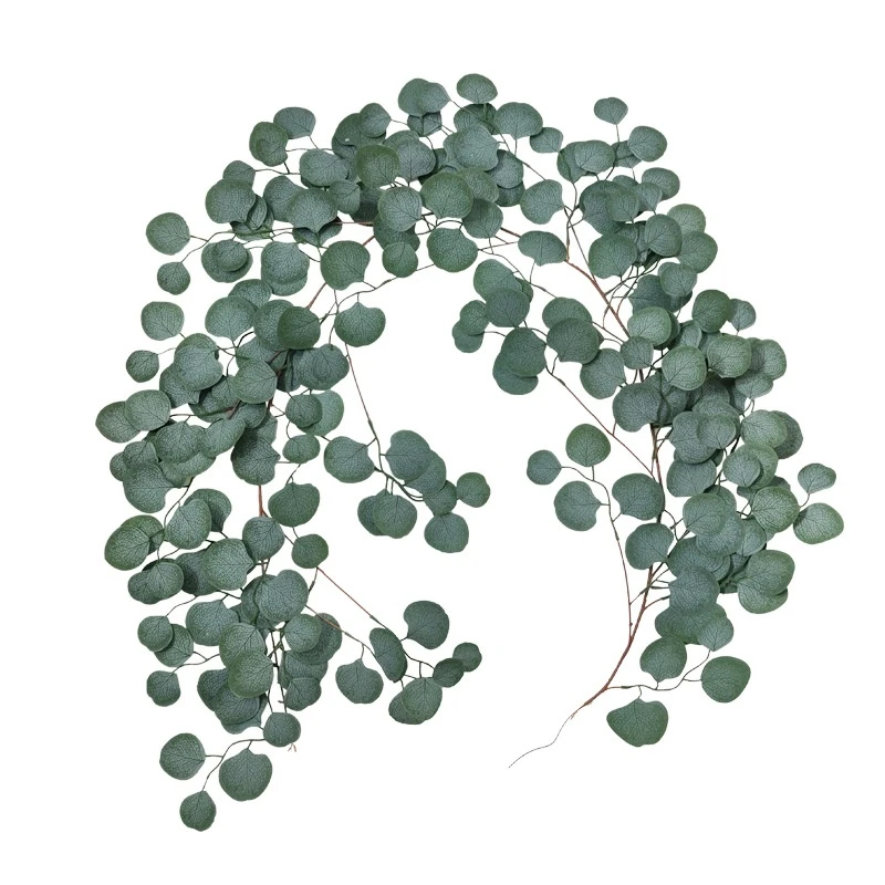 

Artificial Plant Eucalyptus Rattan Home Hotel Outdoor Garden Party Decoration Rattan European Wedding Wall Hanging Decoration