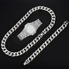 Мужская цепочка Neklace, Мужская цепочка под золото в стиле хип-хоп, большая тяжелая кубинская цепочка со стразами, ювелирные изделия, ожерелья со сверкающей цепочкой 2022