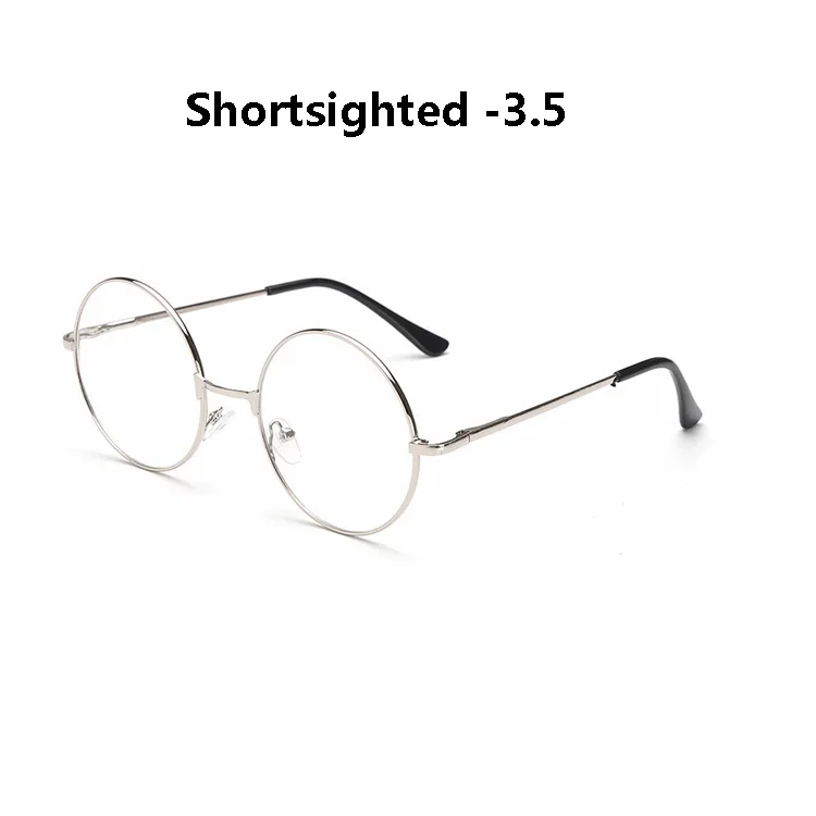 silver myopia 3.5 Zilead металлические очки близорукости круглые близорукие очки мужские и женские очки для близоруких с диоптрий-1.0to-4,0 - Цвет оправы: silver myopia 3.5