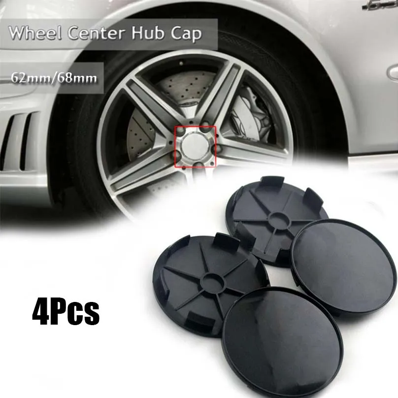 Черная крышка ступицы колеса для автостайлинга из АБС пластика 68 мм (62 мм) 4