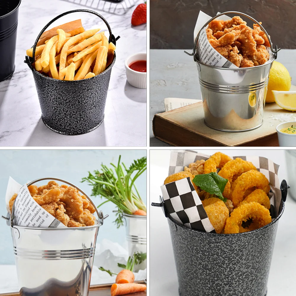 

3pcs Snack Bucket Icing French Fries Bucket Dessert Food Container