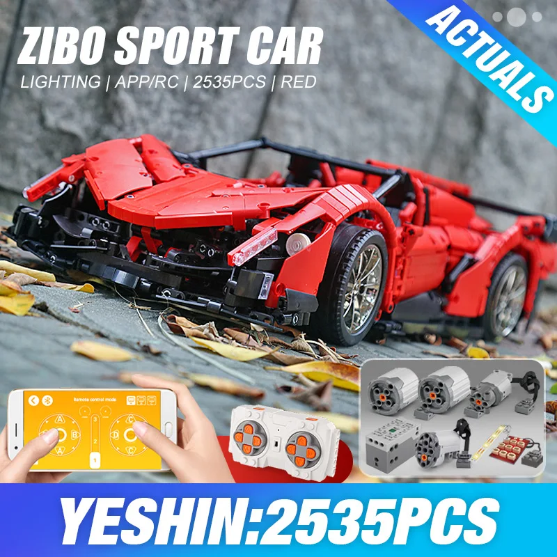 DHL Yeshin 20091 App RC автомобиль MOC-10559 Veneno родстер с функцией мотора набор строительных блоков Кирпичи дети RC автомобиль игрушки