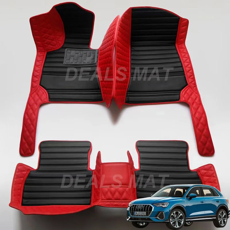 

Luxury Leather 3D interior Parts Custom Car Mats With Pockets Floor Carpet Rugs For Audi q3 2012 2014 2015 2016 2017 accessories