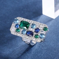 imitation emerald open rings for women 2021 trend fashion party vintage womens ring classic wedding jewelry gift