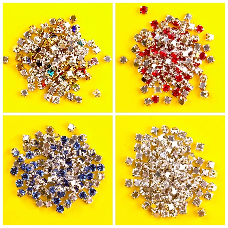 DIY 100p цветные пришивные стразы из хрустального стекла драгоценные камни