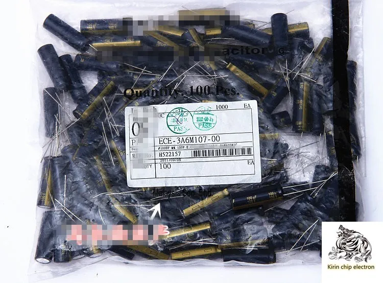 

50PCS/LOT 100uf 100V 10*30FC gold electrolytic capacitor) 100V 100UF volume: 10X30mm