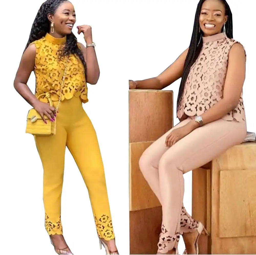 Женский костюм из двух предметов открытый спортивный без рукавов и брюк GLAM378 лето