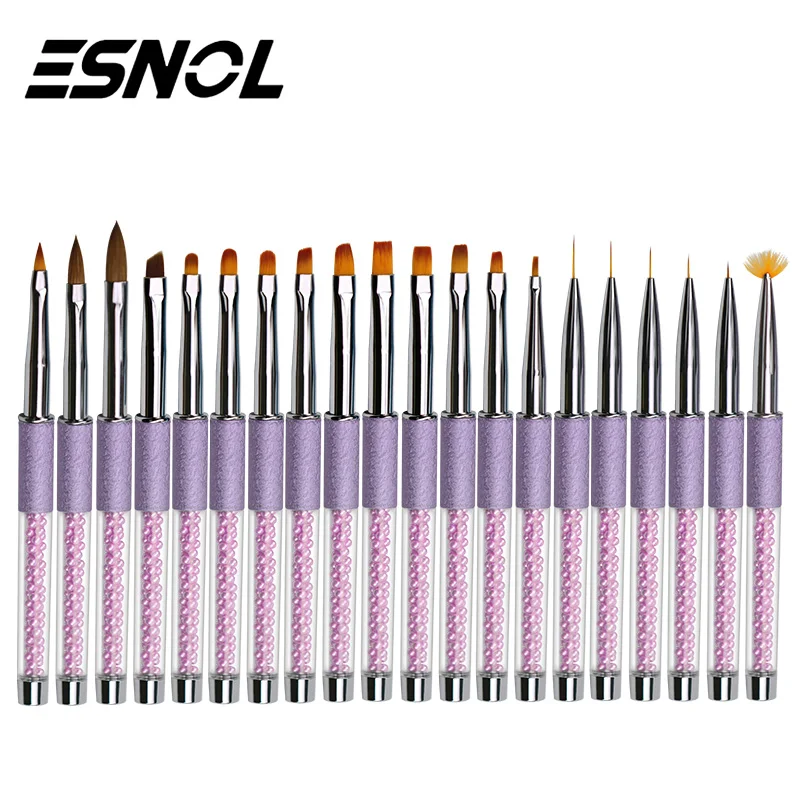 

Esnol, 1 шт., линейка для дизайна ногтей, рисование, ручка, Типсы, акриловые, искусственные кристаллы, лайнер, блестящий, французский дизайн, инст...