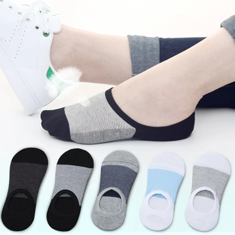 CXZD летние носки мужские тапочки бамбуковые волокна Нескользящие силиконовые