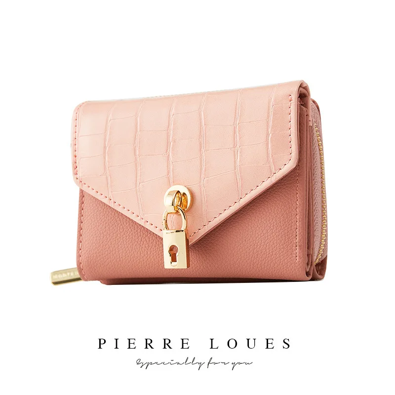 

Маленький кожаный кошелек для женщин, роскошные мини-кошельки для женщин, модный Дамский короткий бумажник на молнии с монетницей и держате...