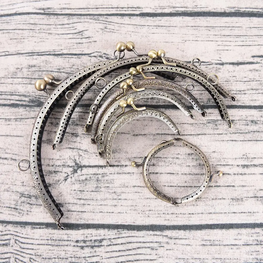 Изящная Античная латунная металлическая рамка для кошелька кольцо застежка