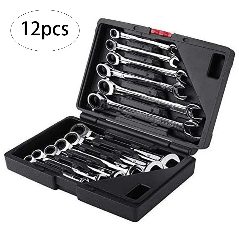 

12pcs Ratche Wrench Set Torque Socket Spanner 8 -19mm Ratcheting Wrench Spanners for Car Repair Tools Flexible Ratcheting Wrench