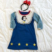 2021 autumn new cartoon night gowns girl snow white lace casual dress kids party long sleeved spring toddler clothes nightgown