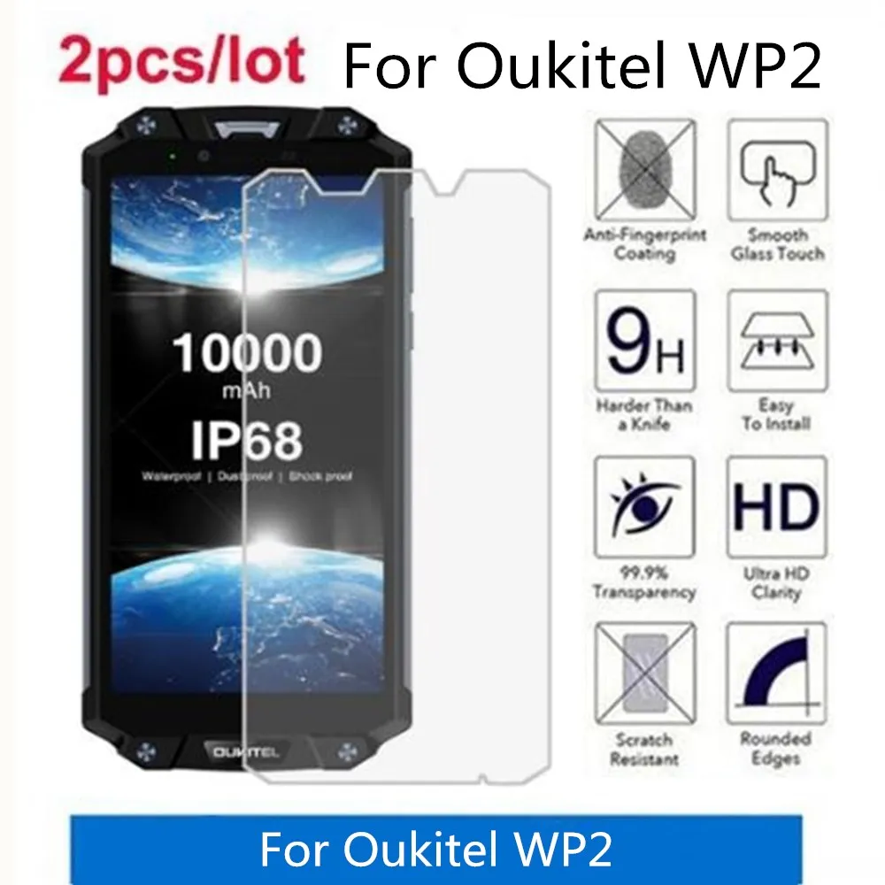 2 шт./лот для Oukitel WP2 закаленное стекло 9H 2.5D Премиум Защитная пленка экрана
