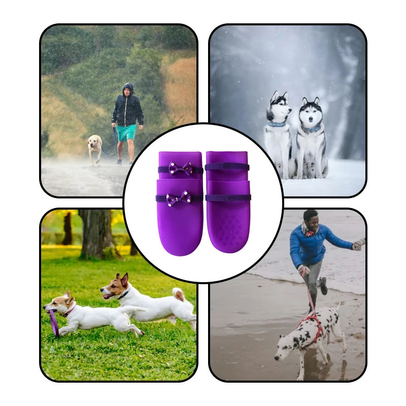 4 шт./комплект водонепроницаемые нескользящие носки для собак | Дом и сад