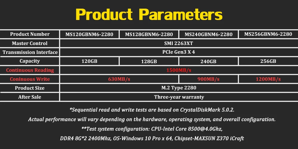MAXSUN ssd M2 Avenger m.2 SSD M.2-2280 3D NAND Flash SMI 2263XT Внутренние твердотельные накопители для настольных ПК