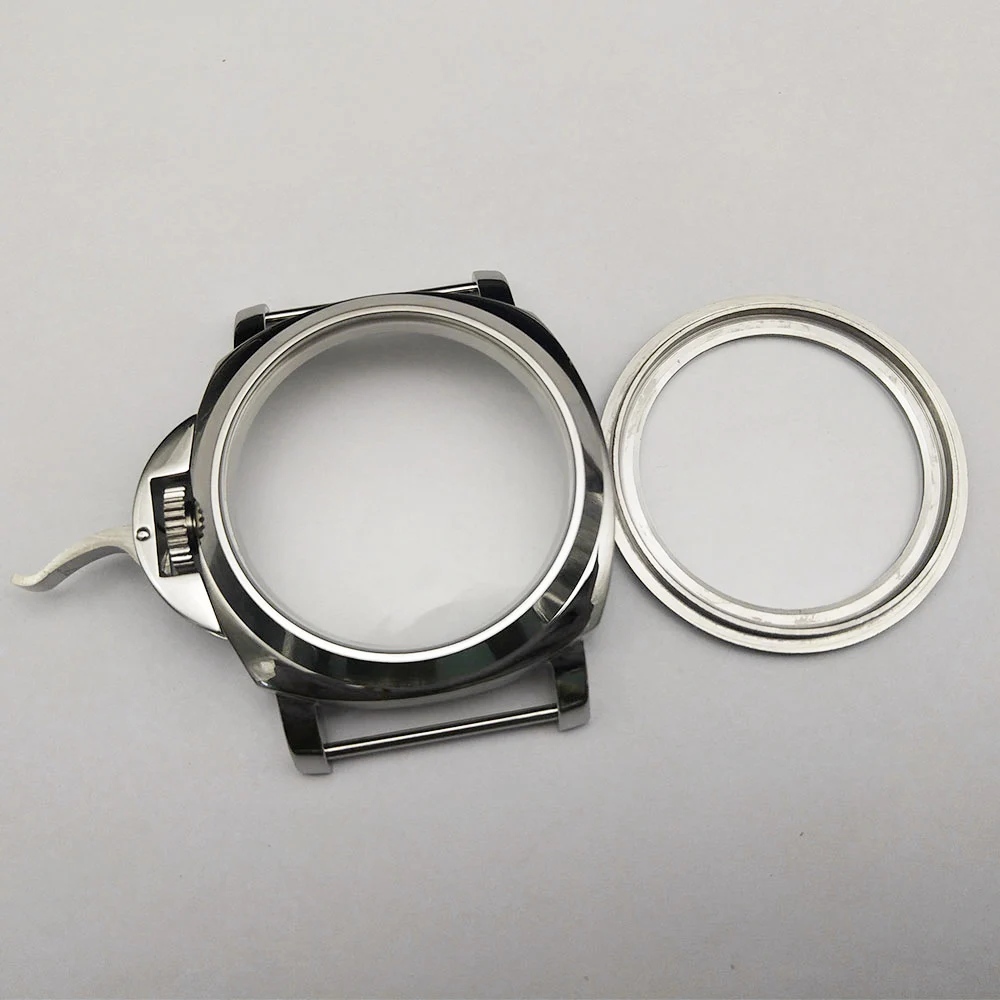 Ремешок для часов 44 мм из нержавеющей стали серебристый полированный чехол